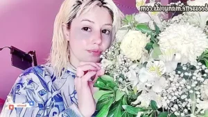after the shower a mask skincare blonde bangs short hair cute fresh towel flowers 1733440761